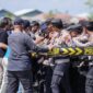 Latihan Pengendalian Masa Polres Brebes di Lapangan Parkir Nasmoco Brebes