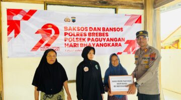 Sambut Hari Bhayangkara ke-79, Polsek Paguyangan Salurkan 30 Paket Sembako di Wanatirta